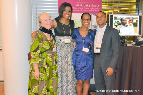 YTF Team and Friends - Joanne Ntuk, Njideka Harry, Kendra Mason and Leo Osahor at the Microsoft Alunni Foundation Celebration. 