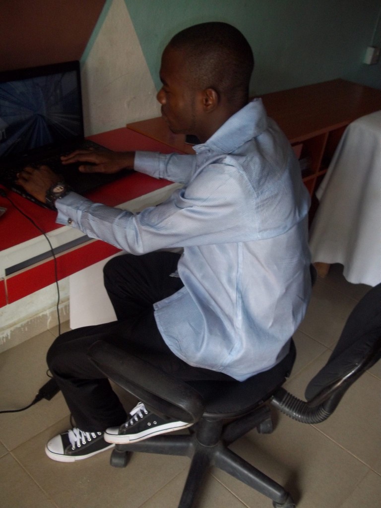 Chimankpam in his photography studio. 