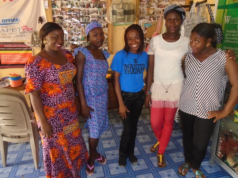 Ifeoma pictured with our women entrepreneurs trainees from Taraba State, Nigeria.